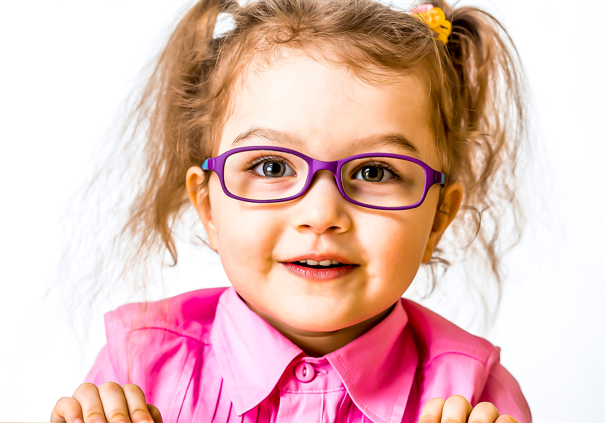 young blonde girl with glasses
